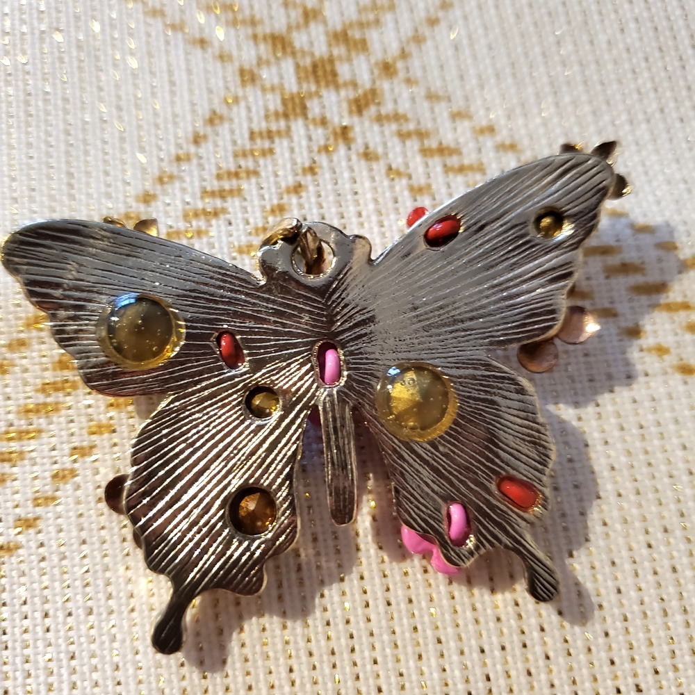 Butterfly Purple and Pink Pendant - Picture 3 of 4